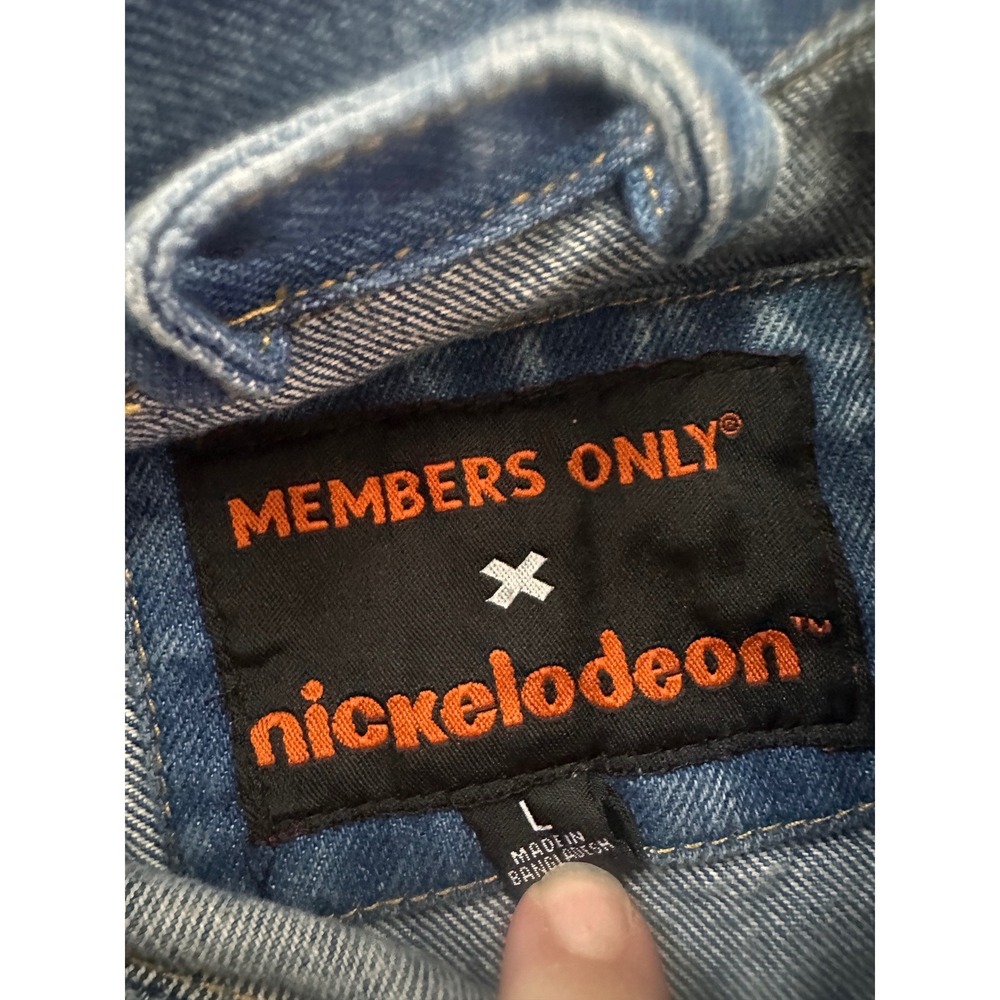 Members‎ Only x Nickelodeon SpongeBob Denim Jacket Blue Acid Wash MN050128 Large - Picture 3 of 6